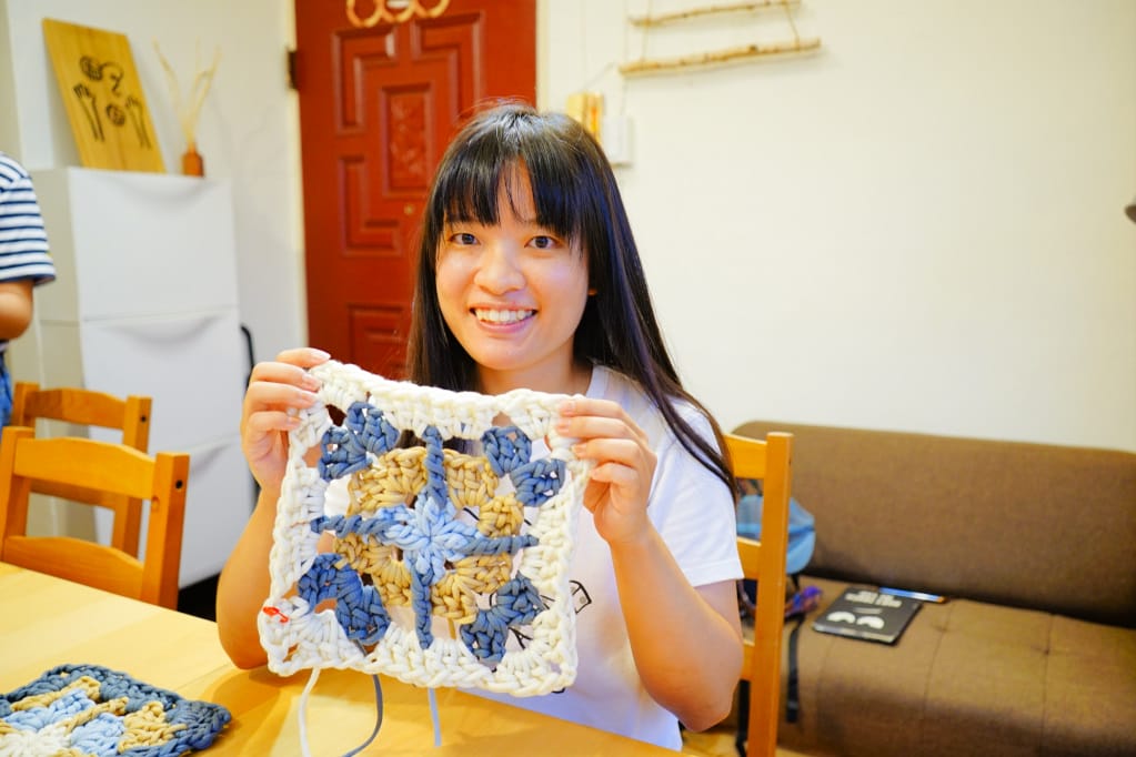 手作｜Pinkoi Experience 跟著職人玩體驗 毛線球牧場MU’s craft 手作課程-編織一條復古花磚毯