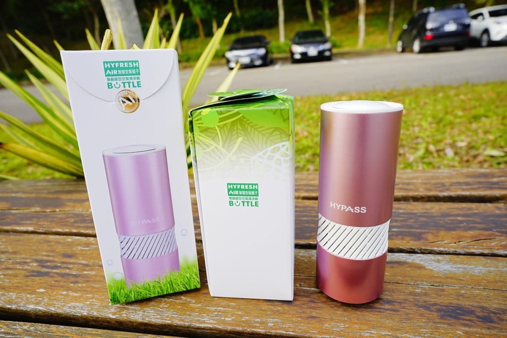 汽車用品｜【HYPASS】AI自動偵測3代車用空氣瓶子(玫瑰金) 輕巧版車用空氣清淨機