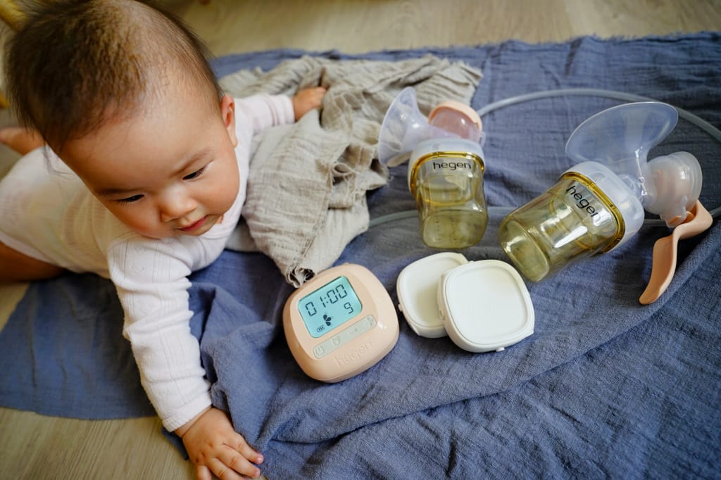 育兒好物｜hegen 舒芙蕾電動擠乳器 靜音、充電式 雙邊電動擠乳器/手動擠乳器推薦！擠奶好幫手~