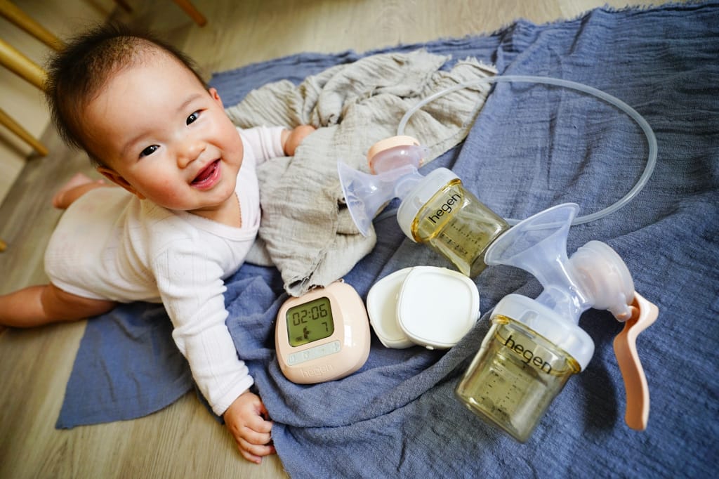 育兒好物｜hegen 舒芙蕾電動擠乳器 靜音、充電式 雙邊電動擠乳器/手動擠乳器推薦！擠奶好幫手~