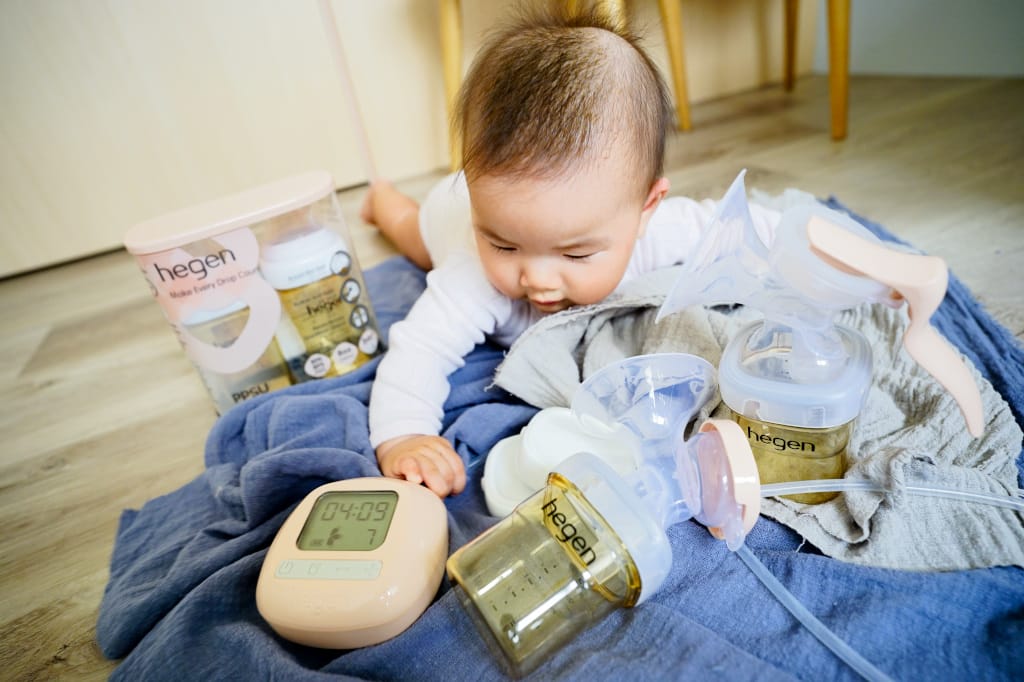 育兒好物｜hegen 舒芙蕾電動擠乳器 靜音、充電式 雙邊電動擠乳器/手動擠乳器推薦！擠奶好幫手~