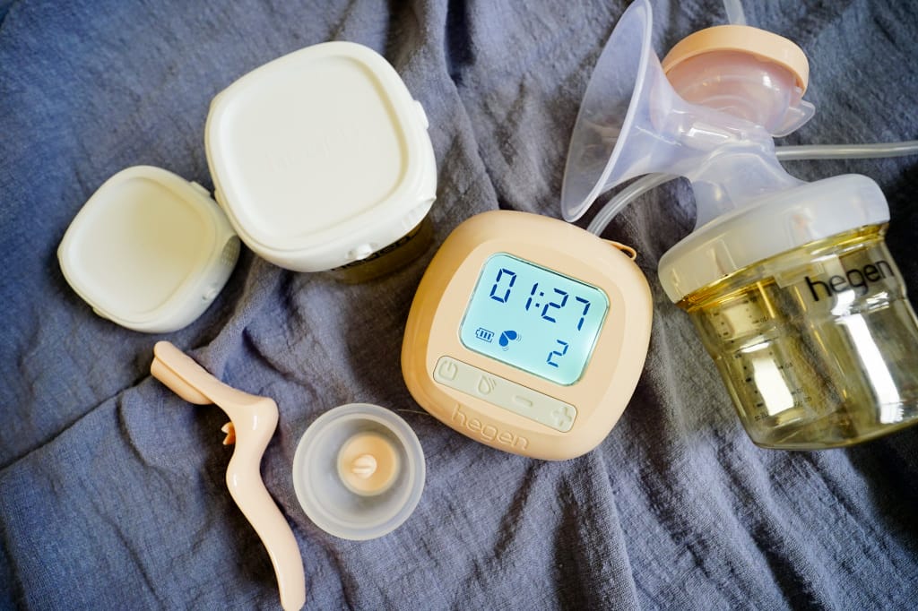 育兒好物｜hegen 舒芙蕾電動擠乳器 靜音、充電式 雙邊電動擠乳器/手動擠乳器推薦！擠奶好幫手~
