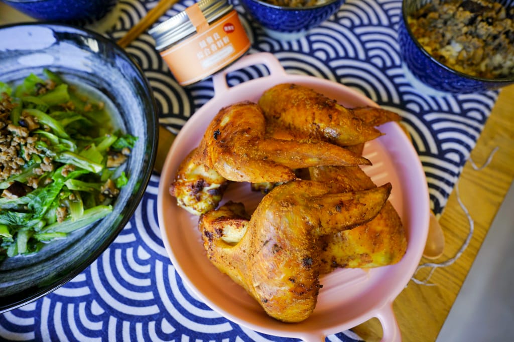 料理｜香料食譜分享-零失敗懶人料理 紐奧良香烤雞翅、迷迭香煎松阪豬、五香香菇滷肉 搭配味旅Spices Journey 台灣調味料專賣品牌