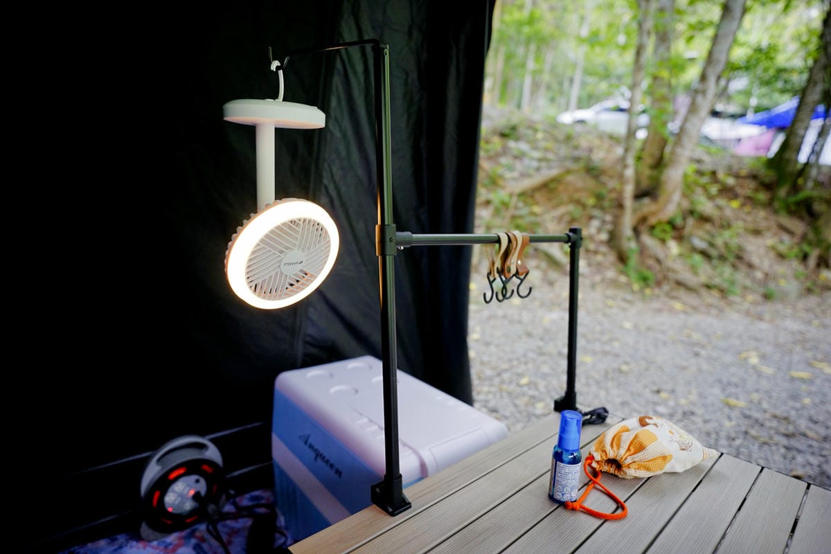 露營用品｜露營用無線充電式風扇推薦！SANSUI山水 攜帶型電扇（SDF-0915／SHF-M72） 夏天露營必備LED驅蚊照明DC風扇！