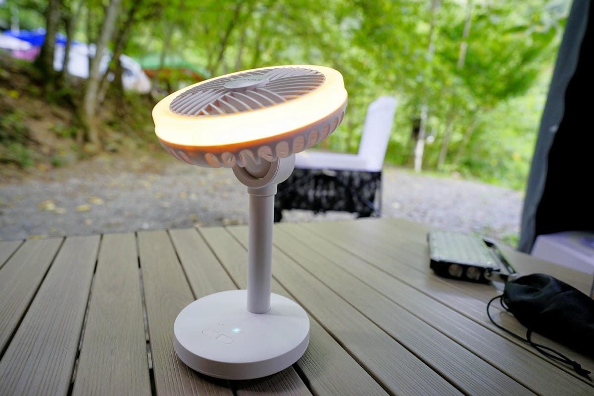 露營用品｜露營用無線充電式風扇推薦！SANSUI山水 攜帶型電扇（SDF-0915／SHF-M72） 夏天露營必備LED驅蚊照明DC風扇！