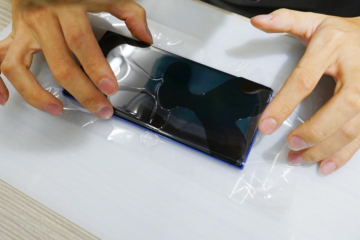 手機周邊｜樹林手機保護貼推薦！京展包膜（樹林店） 三星Note10+果凍膠玻璃貼 享有保固服務