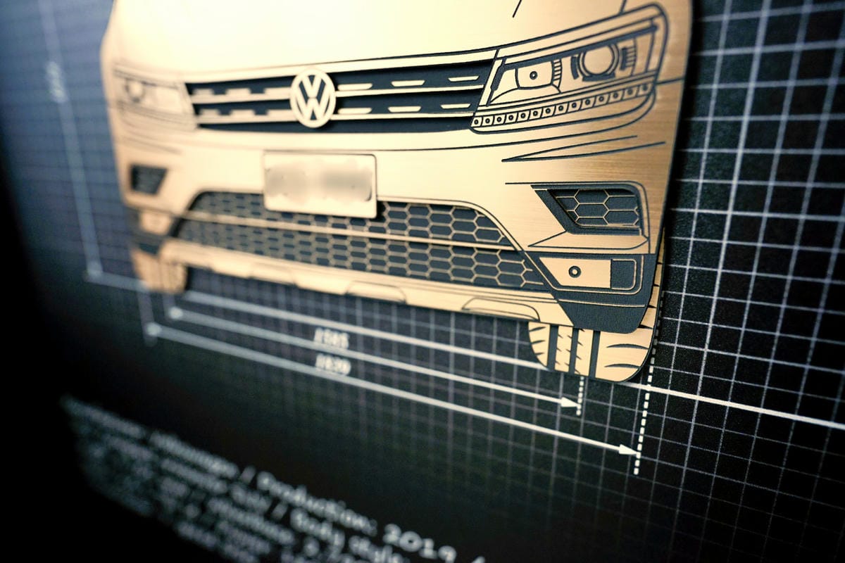 禮物｜獨一無二的情人節禮物！金園設計 x Golden Garden 客製化汽車掛畫 福斯 The Tiguan Allspace 330