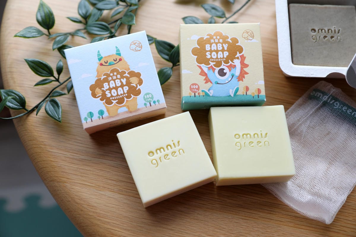 親子育兒｜歐米綠天然手工皂 手工皂禮盒推薦！寶寶用無香純皂 寶寶沐浴手工皂、寶寶洗髮手工皂、招福艾草平安皂