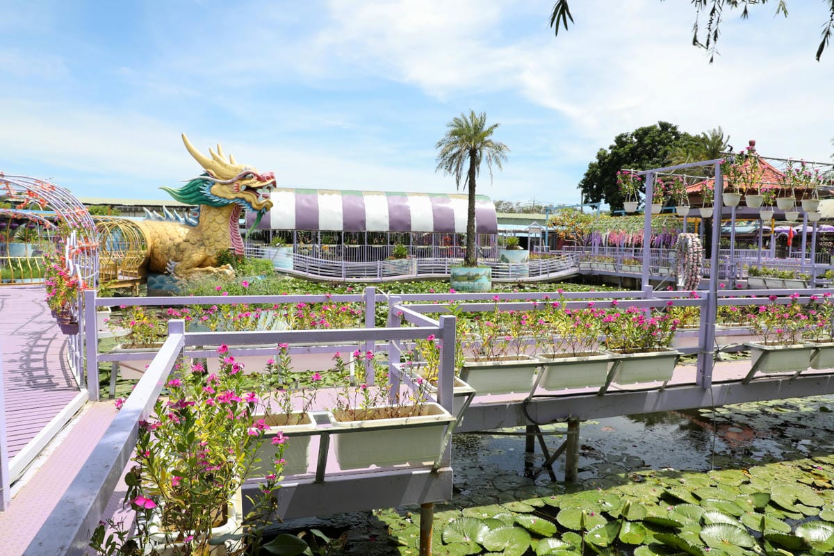 台南食記｜2023台南最新景點推薦！紫色水漾越南休閒村（原鱷魚王蓮花休閒村）道地越式料理 火鍋、烤肉，門票可兌換飲品或越南服飾租借