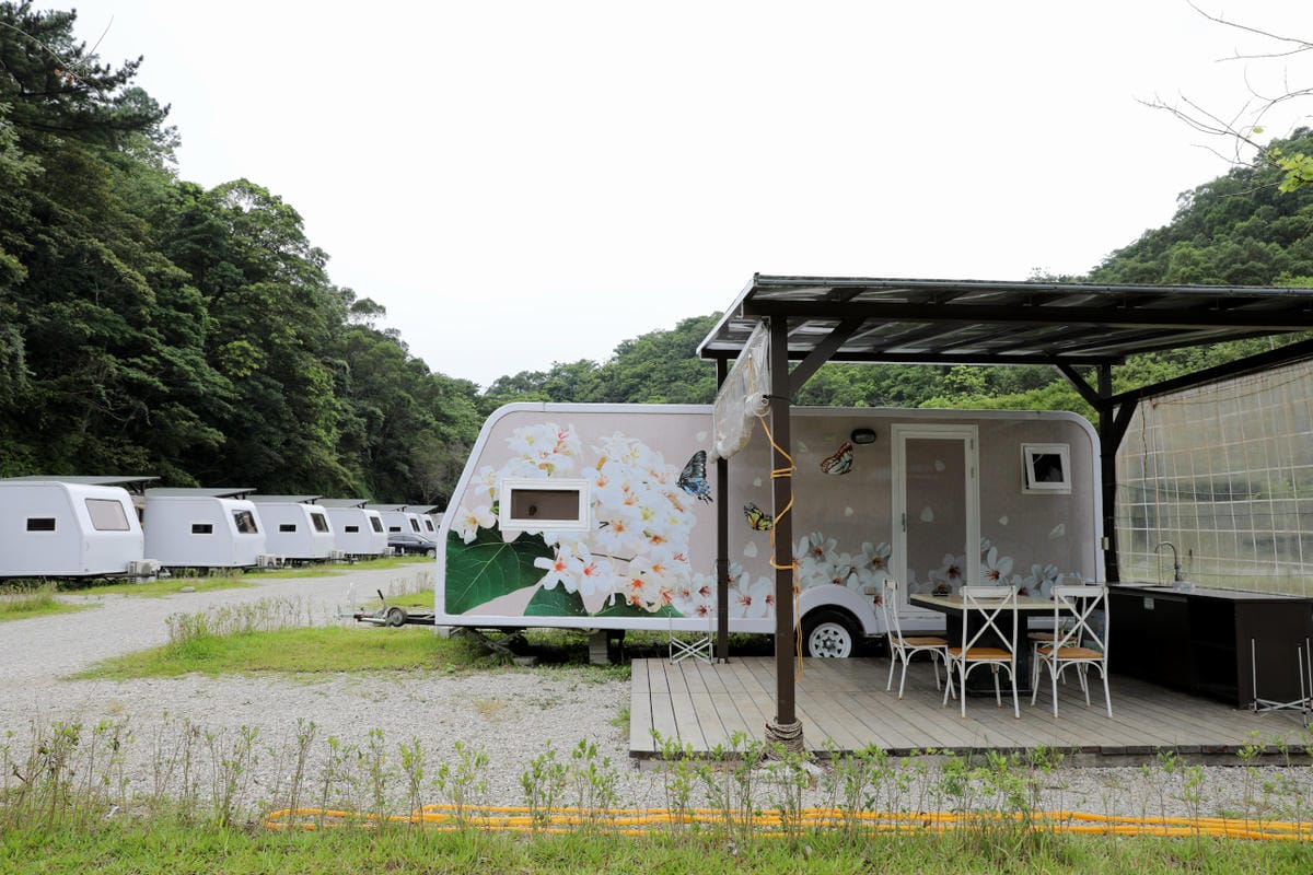 桃園露營｜龍潭露營區 休旅家梧桐心境露營區 松林下露營，桃園豪華露營車！豐富自然生態 桃園親子露營推薦！