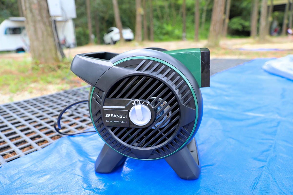 露營用品｜SANSUI山水 戶外循環渦輪扇 強力三段風速、270度風向調整，可攜式露營風扇推薦！