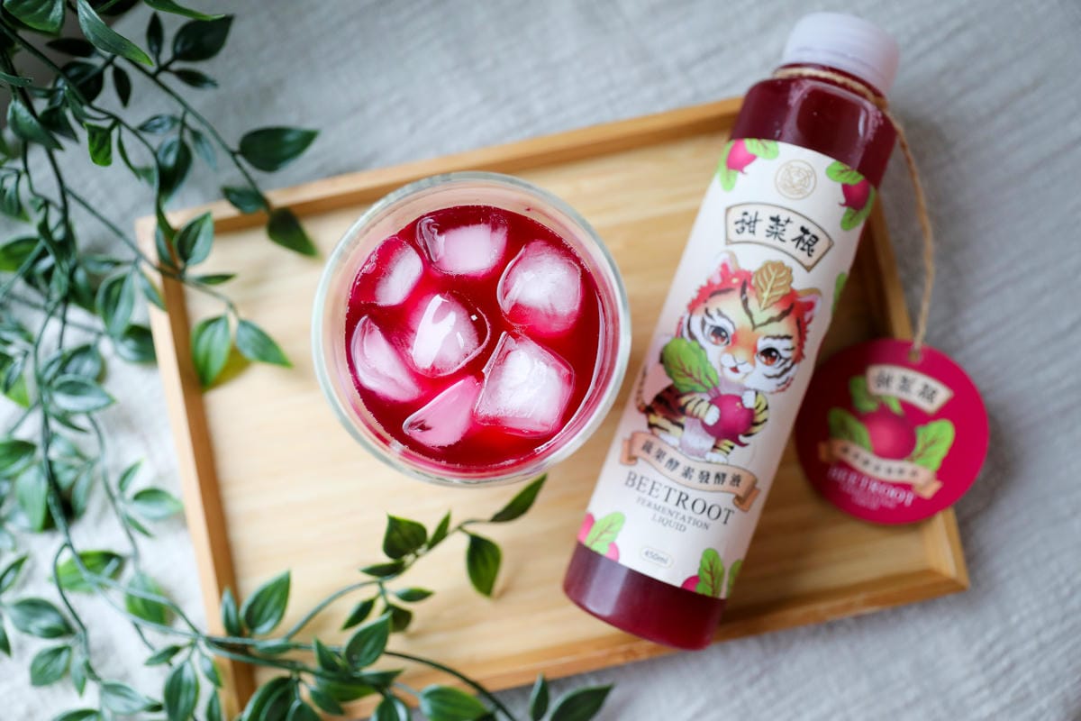 飲品｜虎騰印 甜菜根蔬果酵素發酵液 小資族的月事好夥伴，50 顆櫻桃的鐵質一瓶就滿足！