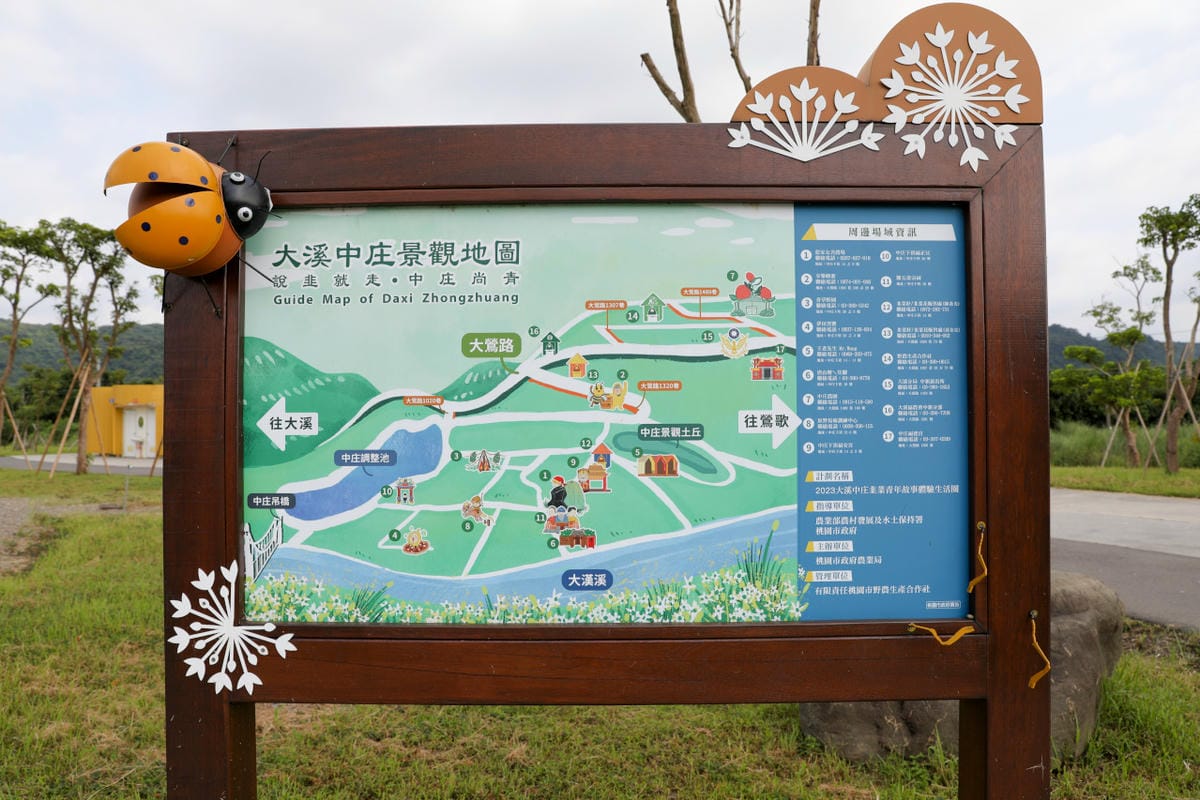 桃園大溪親子一日遊 大漢溪自行車道騎腳踏車遊山豬湖生態親水園區,大溪老街吃美食 中庄吊橋.月眉人工溼地.中庄調整池.中庄景觀土丘(共融遊具).瑞興濕地