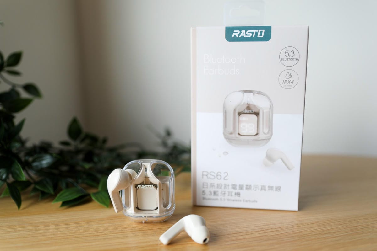 3C質感生活禮物推薦! RASTO RS62 日系設計電量顯示真無線5.3藍牙耳機+RASTO RK14 隨身便攜三段風速手持充電風扇
