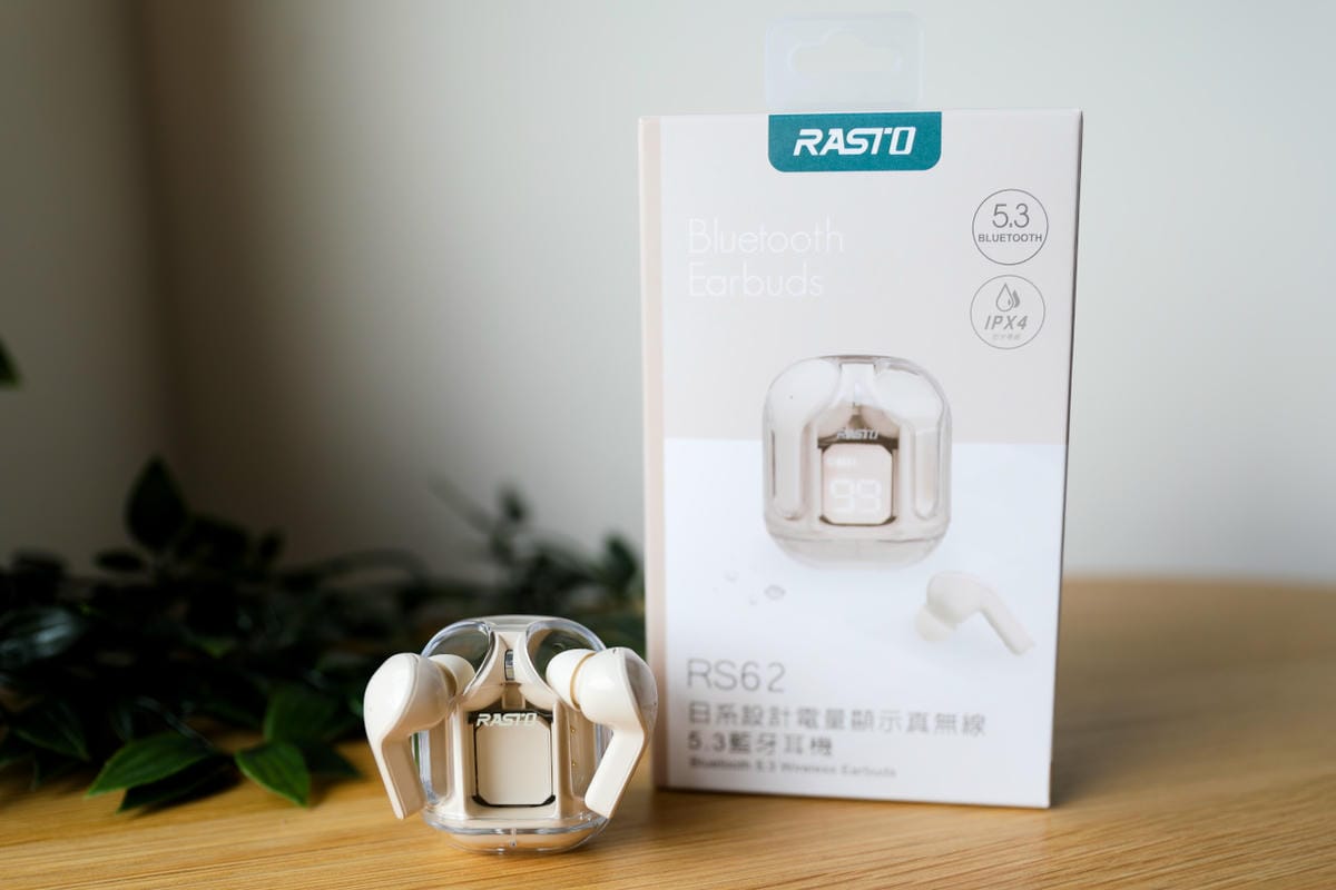 3C質感生活禮物推薦! RASTO RS62 日系設計電量顯示真無線5.3藍牙耳機+RASTO RK14 隨身便攜三段風速手持充電風扇