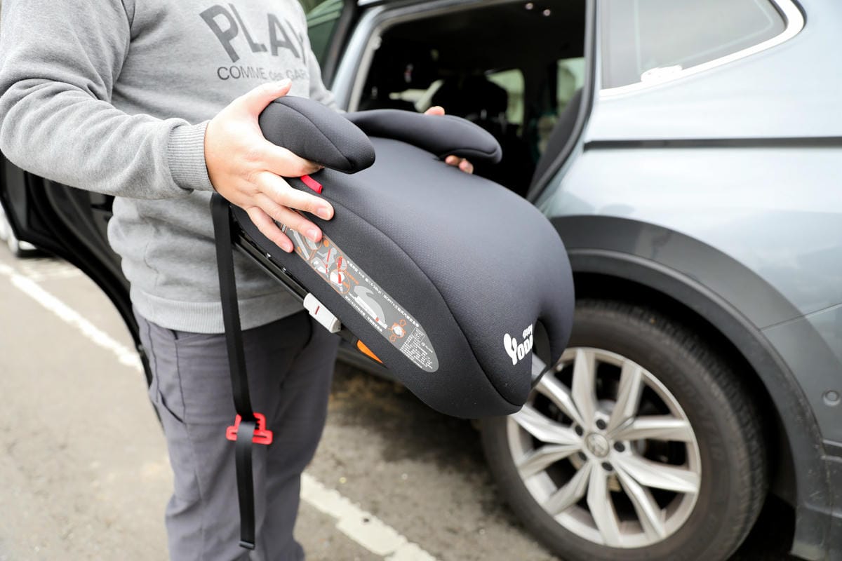 銜接兒童汽車安全座椅 YODA增高墊推薦! ISO-FIX拆裝超方便,可調整高度,體積小省空間 二寶家庭首推!