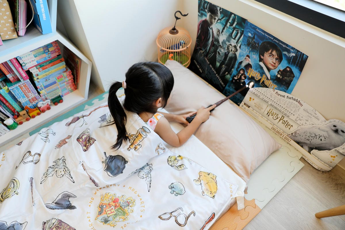幼兒園必備物品推薦! 媽咪學苑 赫媽咪homemommy 哈利波特聯名款 天絲兒童睡袋(彈力支撐睡墊)